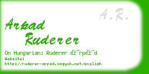 arpad ruderer business card
